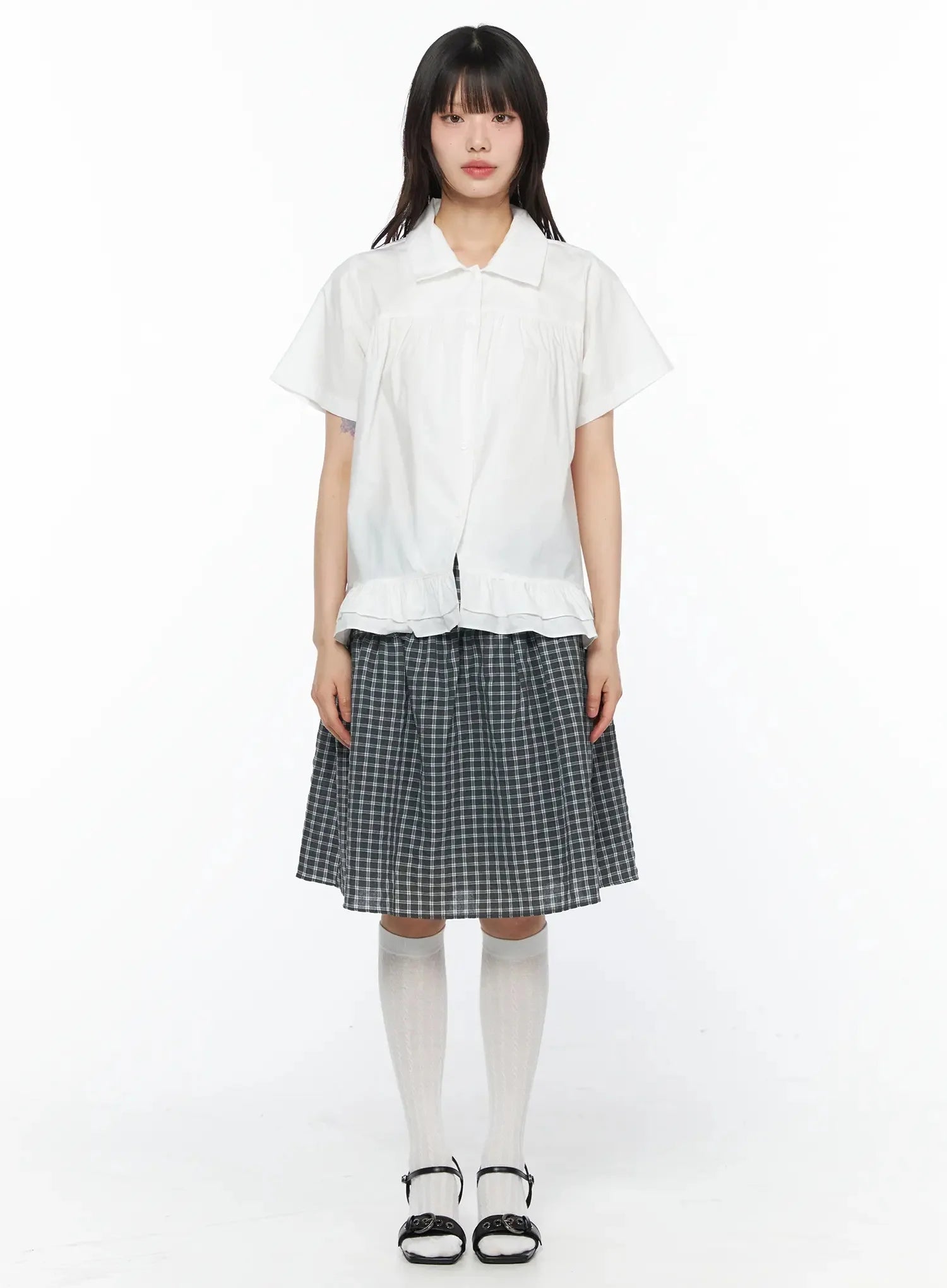frill-flare-collar-blouse-iy525