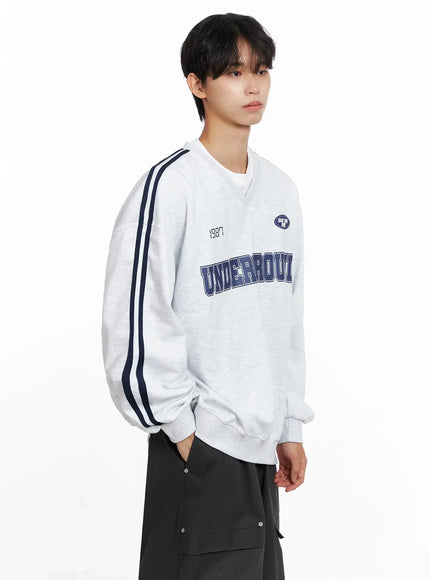 Men's Graphic V-Neck Sweatshirt IO516