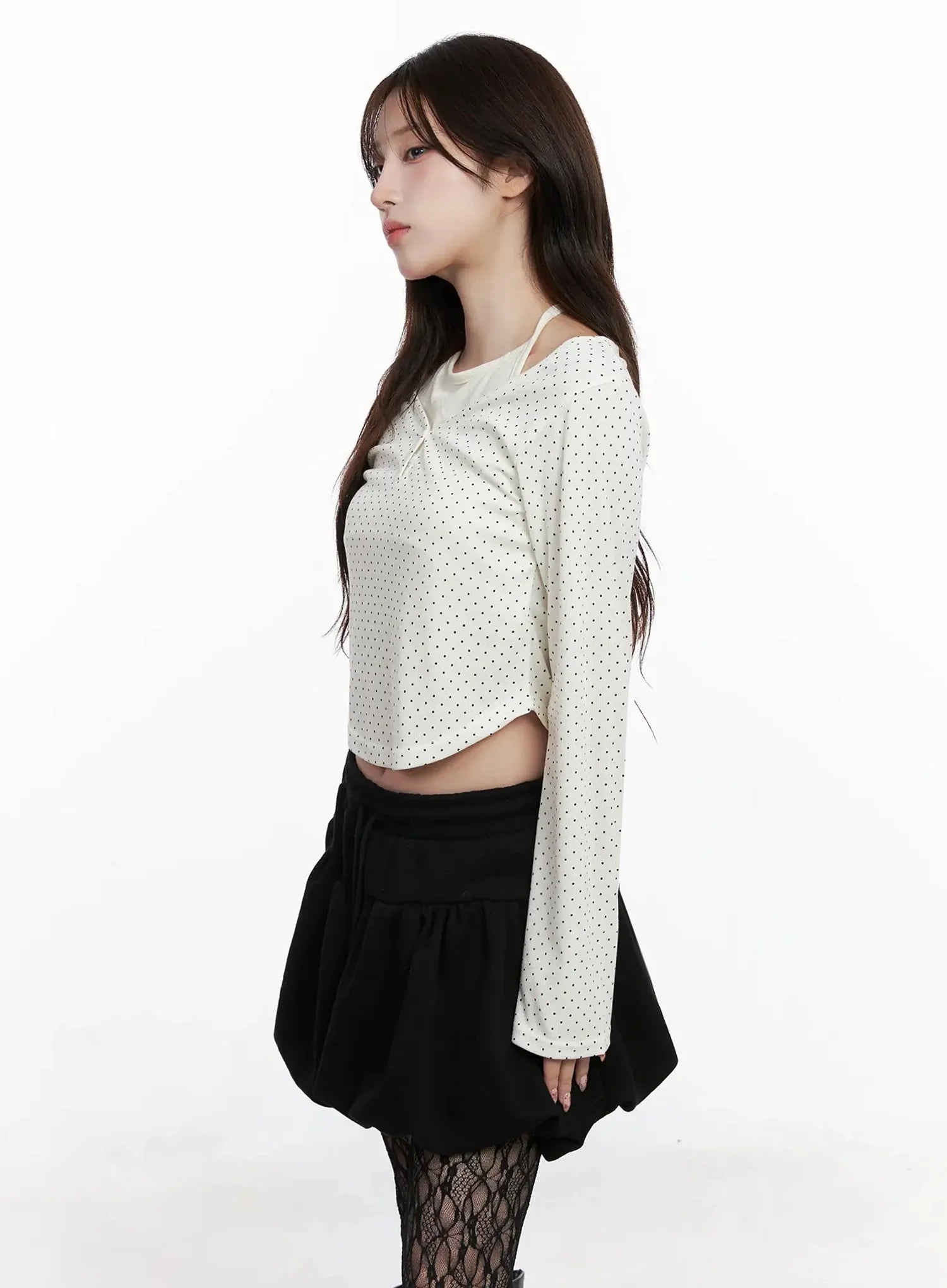 Polka Dot Layered Halter Top IN525