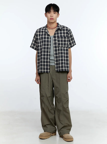 mens-plaid-short-sleeve-shirt-ig519