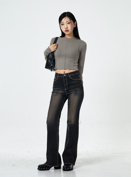 Basic Washed Bootcut Jeans CS07