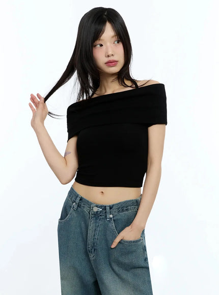 shirred-off-shoulder-short-sleeve-tee-iu525