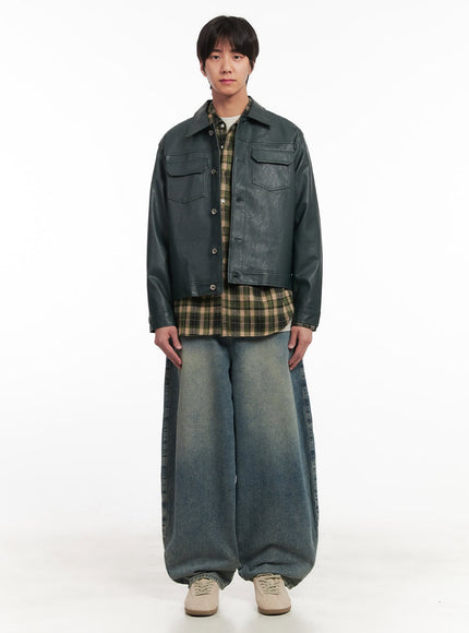 mens-faux-leather-collared-trucker-jacket-ia511