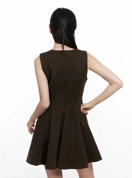 Classic Pleated Flare Mini Dress CN504