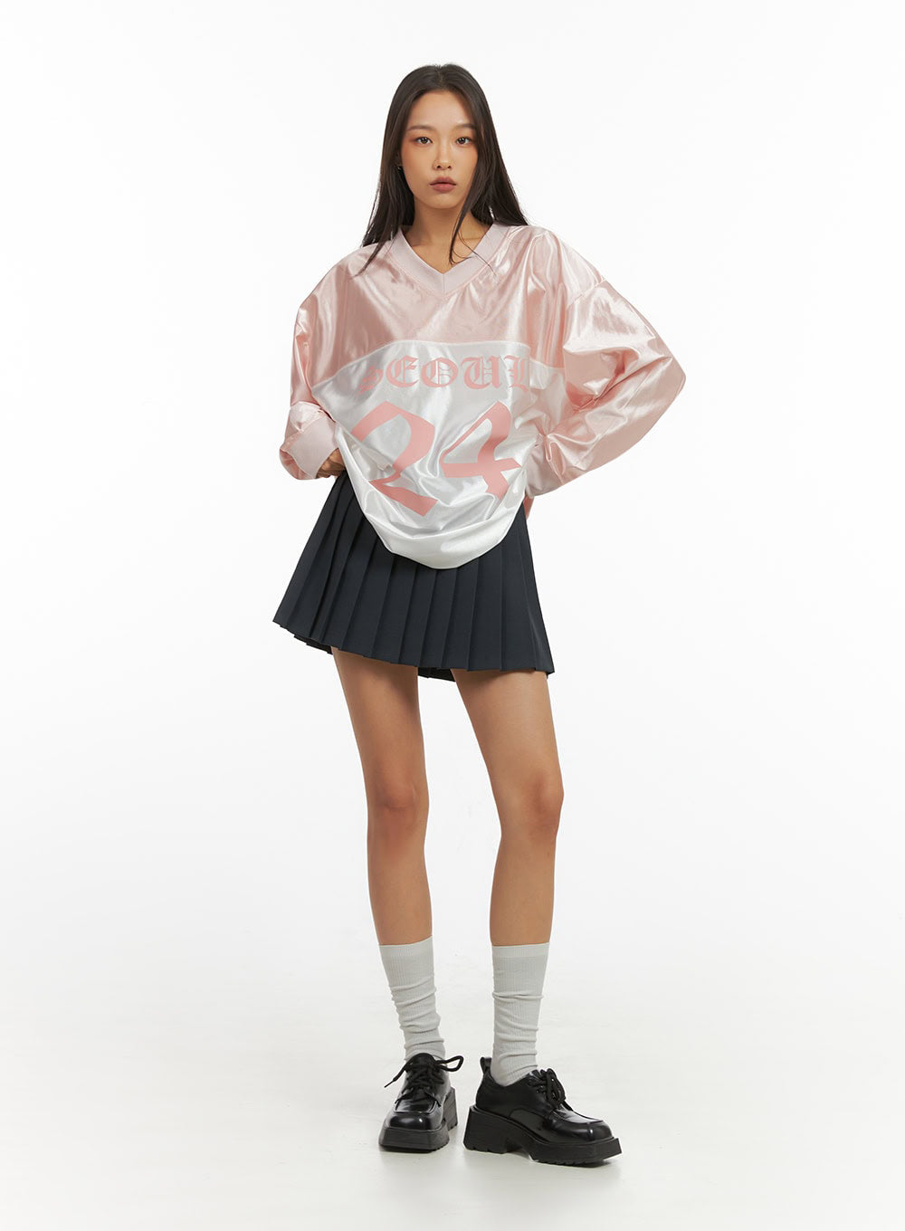 pink-lettered-poly-sweat-v-neck-hoodie-io409