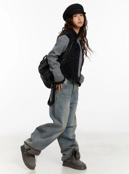 Cozy Pocket Collar Fleece Zip Up CD517