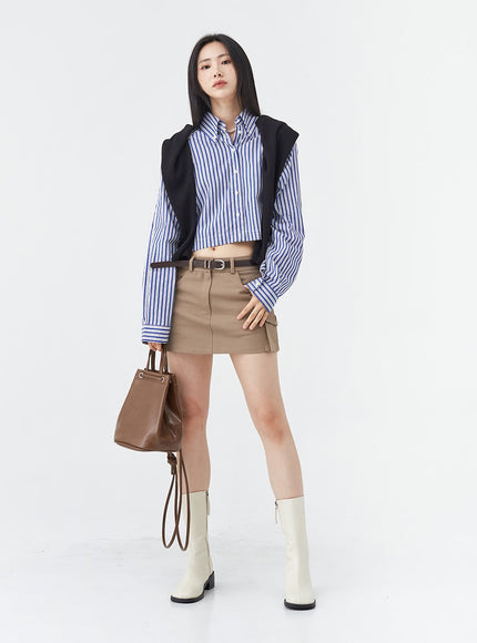 Low-Rise Pocket Cargo Mini Skirt OG18