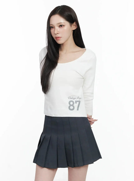 vintage-numeral-half-sleeve-fleece-top-ij528