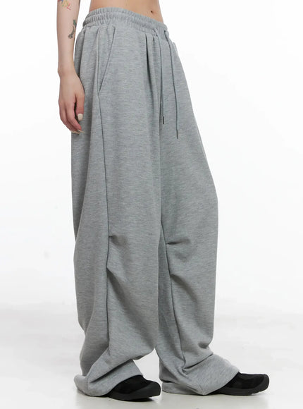 Pintuck Wide Leg Sweatpants IS508
