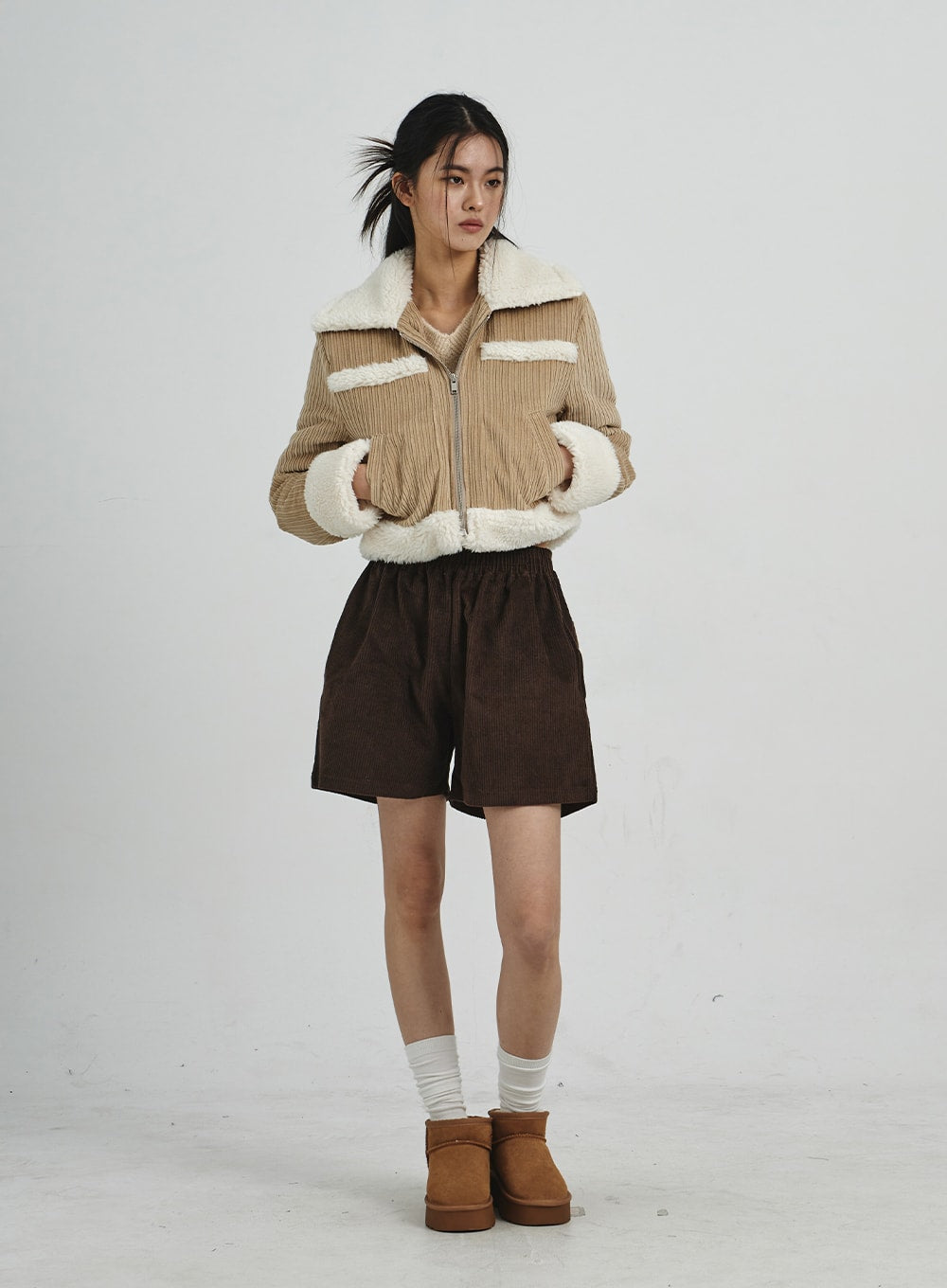 Corduroy Wide Shorts CD07