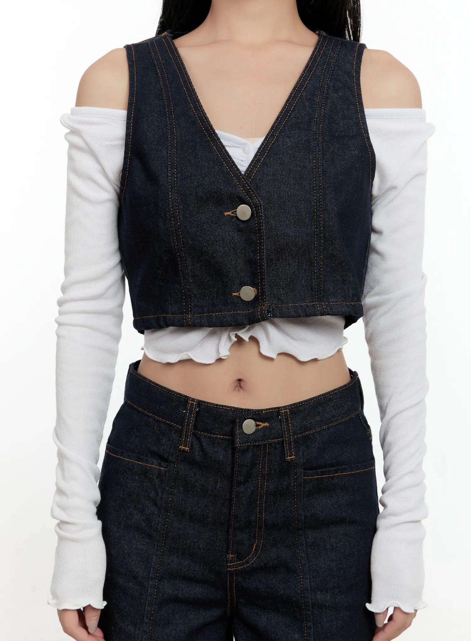 non-fade-button-denim-crop-vest-cn506