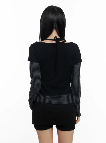 stripe-contrast-layered-long-sleeve-top-cj514