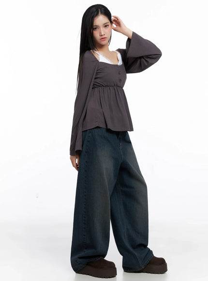 shirred-flowy-buttoned-long-sleeve-is525