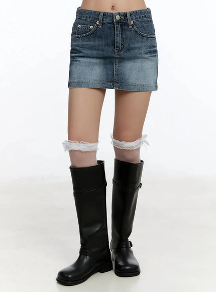 Low-Rise Denim Skirt IM509