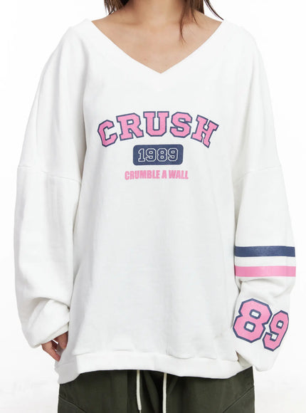Off-Shoulder Oversized Sweatshirt CJ513