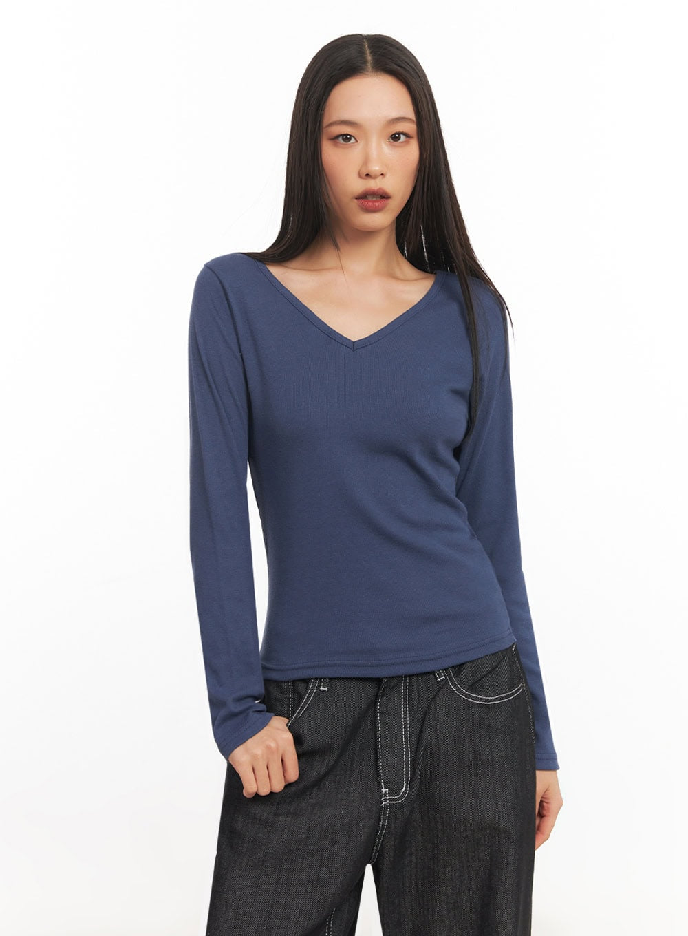 V-Neck Long Sleeve Top IA507