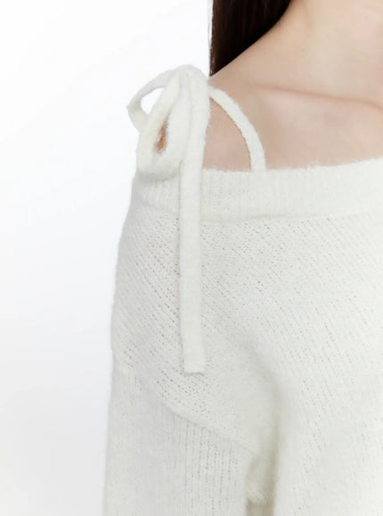 Double Strap Off-Shoulder Knit Top ID510