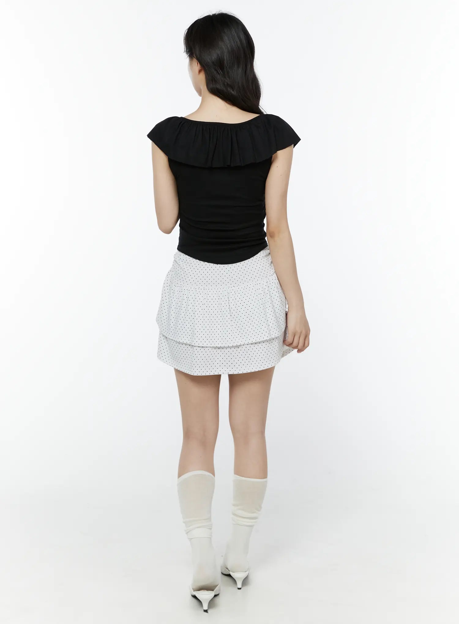 polka-dot-ruffle-mini-skirt-iy507