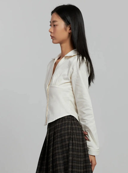 corduroy-pintuck-blouse-ij502