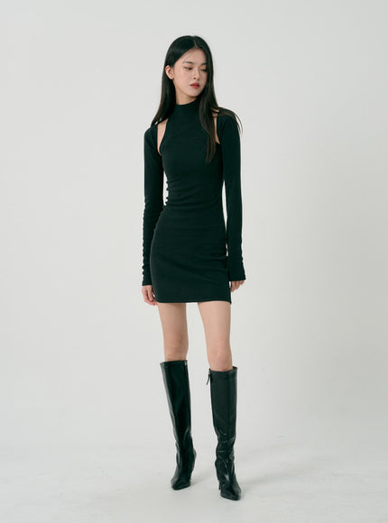 Bolero And Sleeveless Mini Dress Set ID07