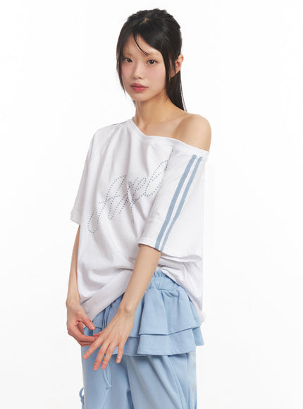 angel-stud-one-shoulder-stripe-t-shirt-iy502