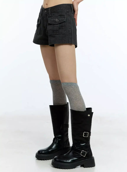 washed-pocket-detail-shorts-iu524