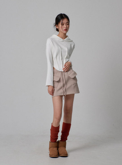 Stitch Cropped Hoodie IJ313