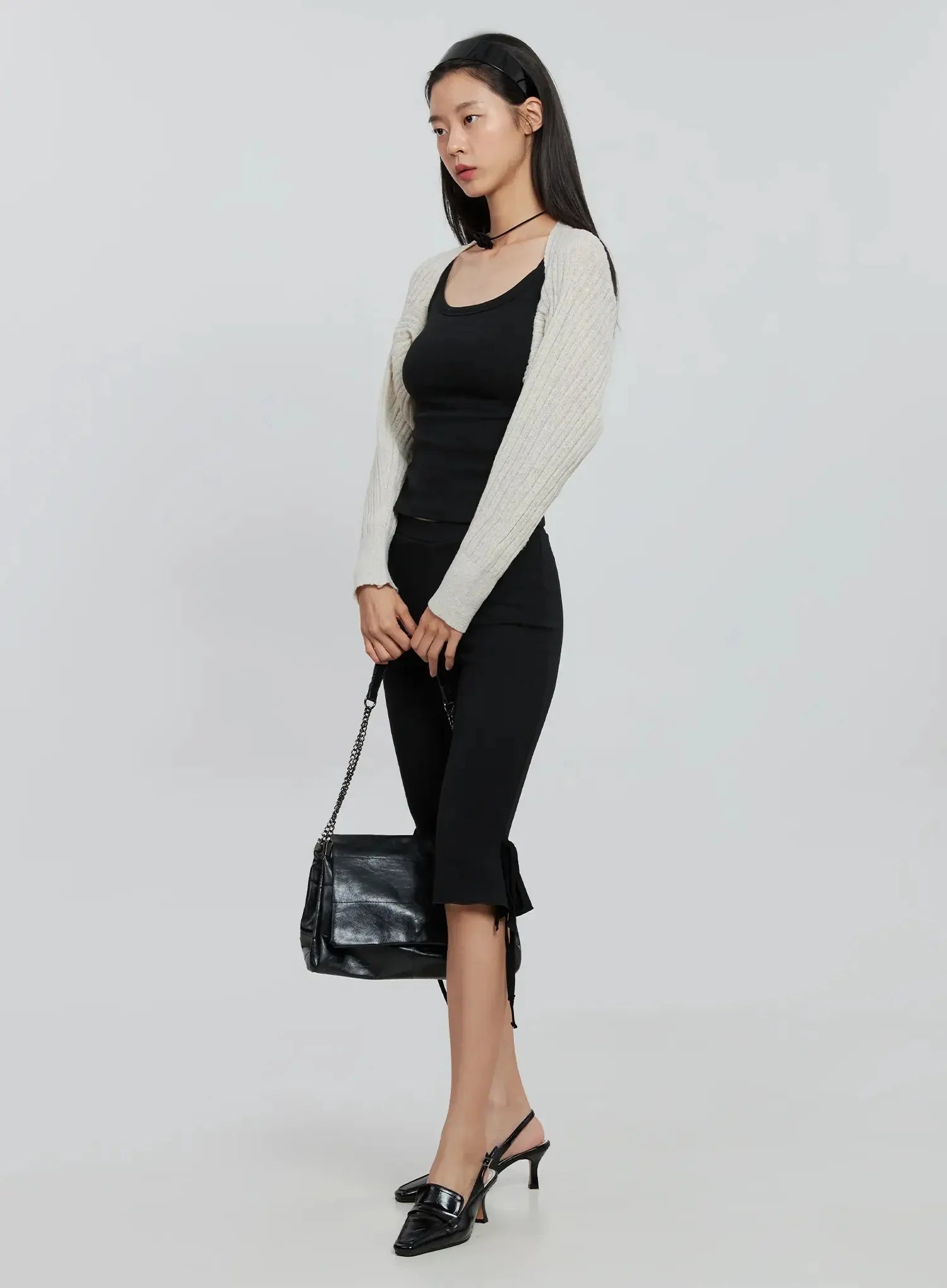 Ribbed Knit Bolero IN507