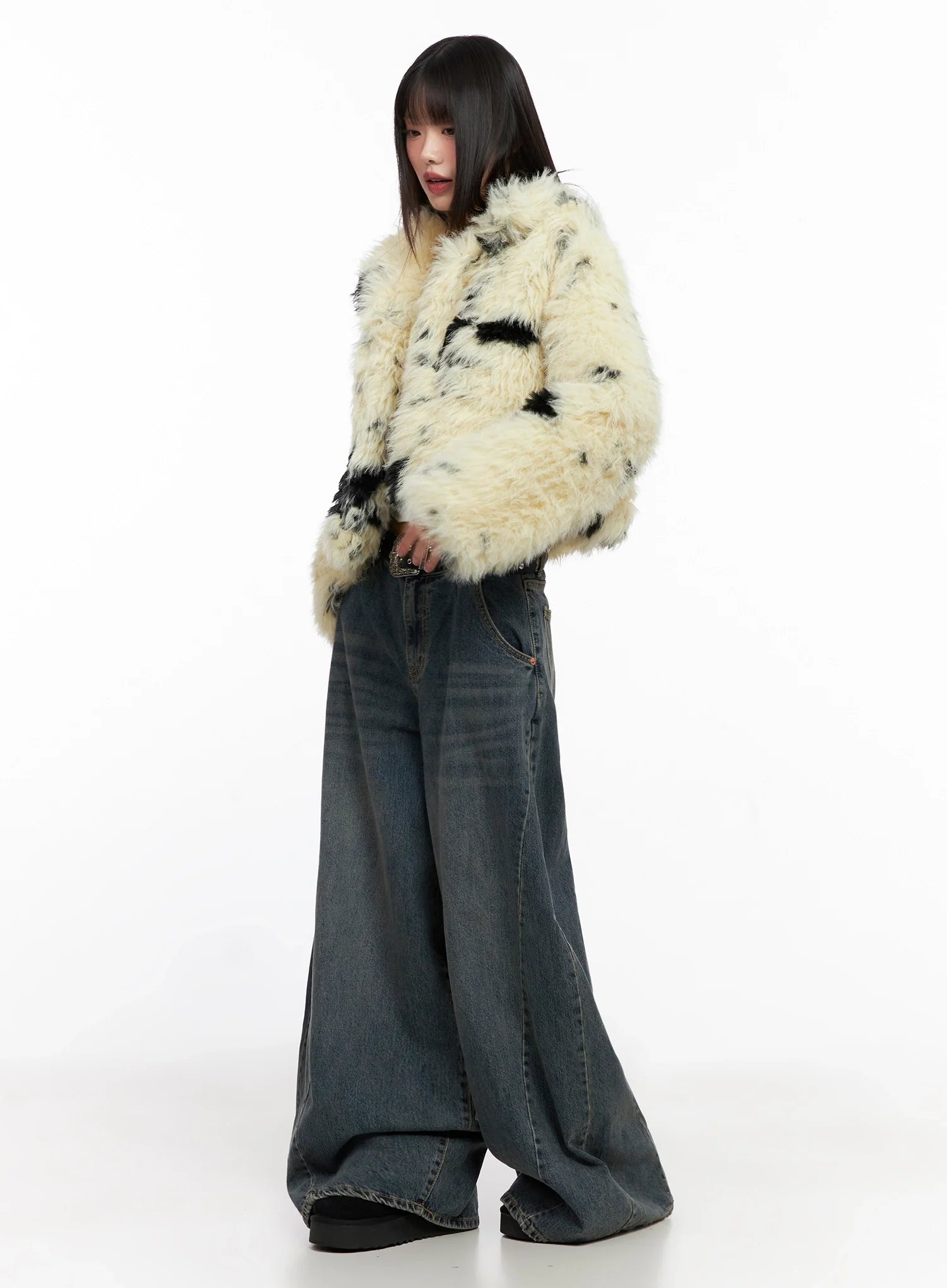 Light Merle Faux Fur Jacket IN503