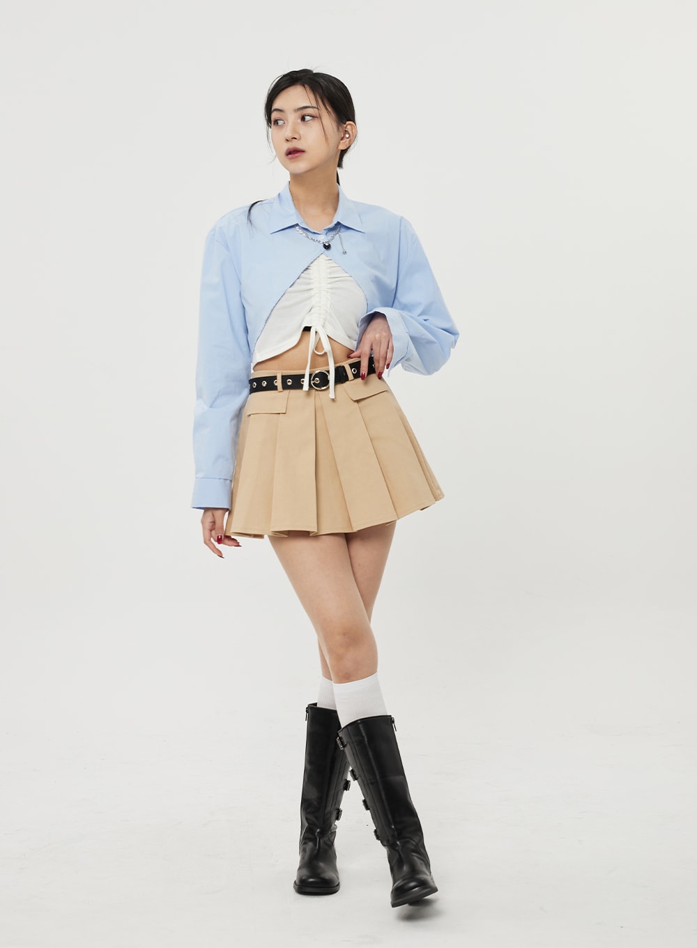 Pocket Pleated Mini Skirt BF315