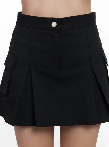 chic-pleated-cargo-mini-skirt-cf503