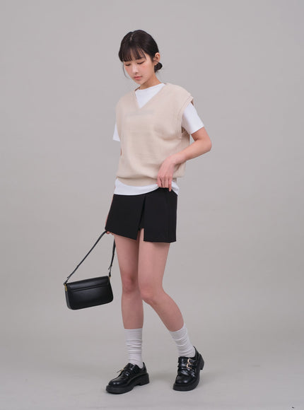 Skort with Front Slit C2701