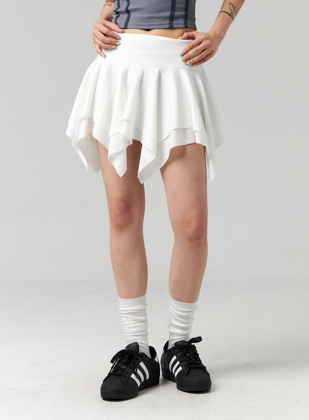 layered-ruffle-mini-skirt-cl324