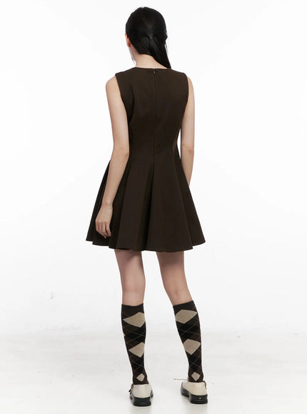 Classic Pleated Flare Mini Dress CN504