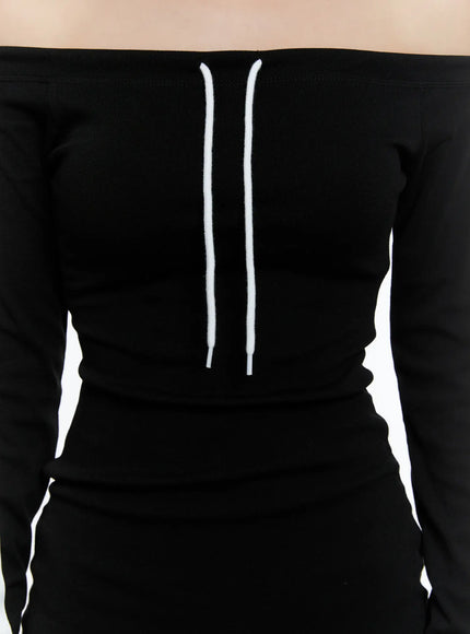 Sporty Off-Shoulder Knit Dress CS518