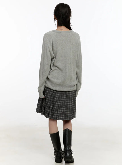 Plaid A-Line Midi Skirt CM510