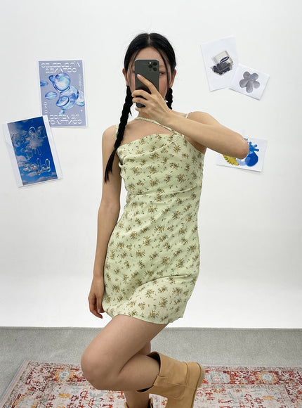 Unbalanced Strap Mini Dress CY308