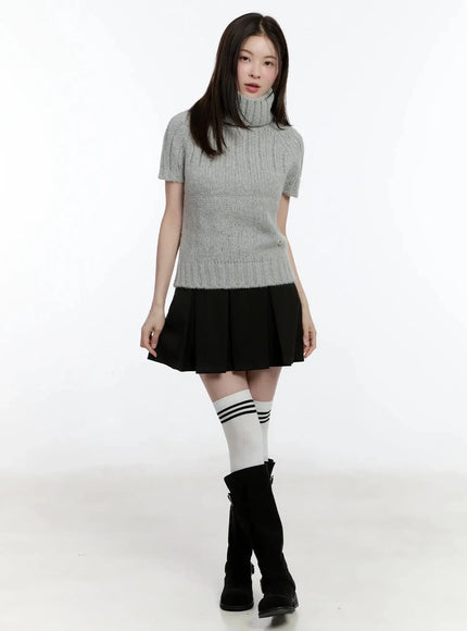 Chic Turtleneck Short Sleeve Sweater ID526