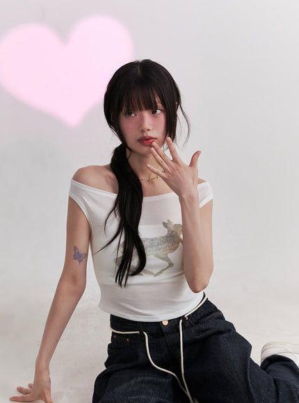 cute-animal-print-graphic-off-shoulder-crop-top-cy521