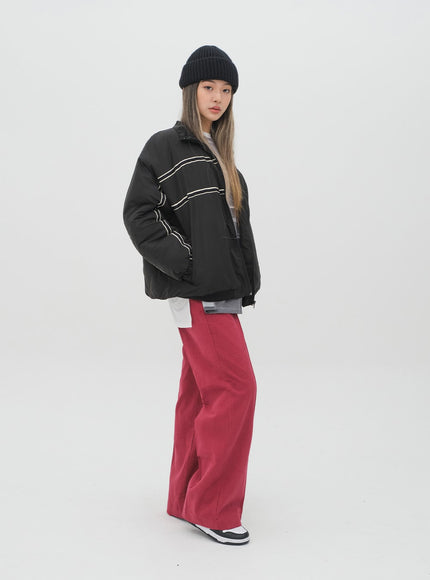 Puffer Jacket with Line Detail
