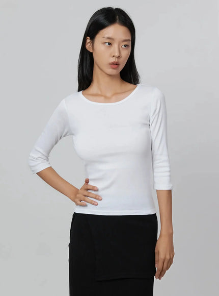quarter-sleeve-round-neck-top-id516