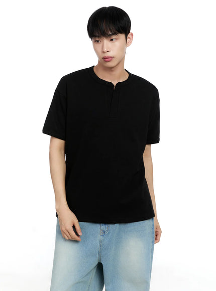 Men's Cotton Henley Tee IG520