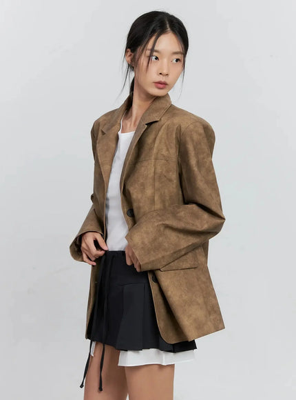 Matte Faux-Leather Jacket IS516