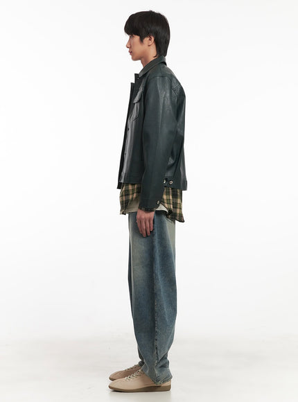 mens-faux-leather-collared-trucker-jacket-ia511