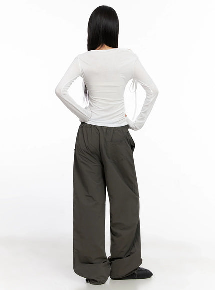 Asymmetric Cut-Out Long Sleeve Top IS515