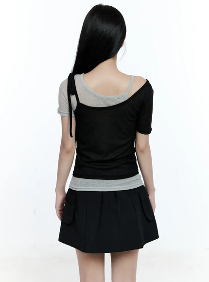 Layered Bow Short-Sleeve Tee CG513