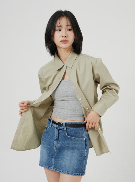 Mid-Rise Denim Mini Skirt OM303