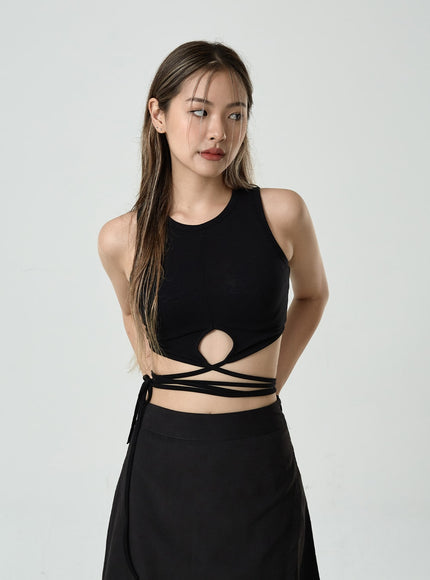 Waist Strap Cropped Tank Top CU8
