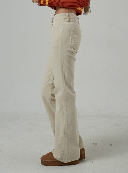 Mid-Rise Corduroy Bootcut Pants CJ306