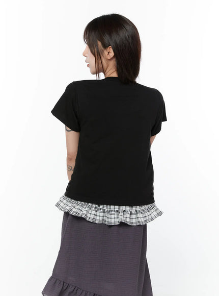 layered-check-frill-sleeve-top-cy515